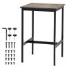 Bar Table, Sturdy Metal Frame High Top Pub Table, Small Kitchen Dining, Cocktail Coffee Counter Bar Height Desk, Easy to Assemble, 24x24x36 in