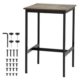 Bar Table, Sturdy Metal Frame High Top Pub Table, Small Kitchen Dining, Cocktail Coffee Counter Bar Height Desk, Easy to Assemble, 24x24x36 in