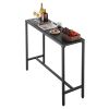 Outdoor Bar Table, 47 x 15 in Patio Bar Table, Waterproof Top & Sturdy Metal Frame, Rectangle Counter Height Dining Tables