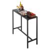 Outdoor Bar Table, 39.4 x 15 in Patio Bar Table, Waterproof Top & Sturdy Metal Frame, Rectangle Counter Height Dining Tables