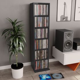 CD Cabinet High Gloss Black 8.3" x 7.9" x 34.6" Engineered Wood