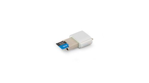 Silver Steel Memory Card Reader for Swift Data Transfer works for Window Computer