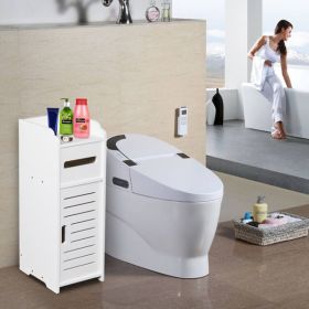 Bathroom Storage Cabinet with One Door Model Two White