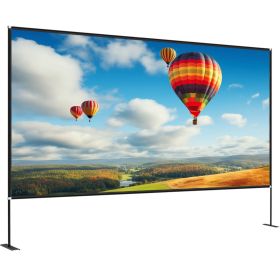 VEVOR Movie Screen with Stand 180inch Portable Projector Screen 16:9 4K HD Wide Angle Outdoor Projector Screen with Stand Easy Assembly with Stor