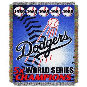 Dodgers OFFICIAL Major League Baseball; Commemorative 48"x 60" Woven Tapestry Throw
