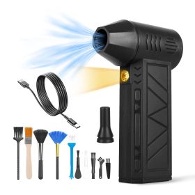Compressed Air Duster with LED Light Up to 150000RPM Speed for PC Keyboard Cleaning High Speed Rechargeable Cordless Air Blower with 4 Speeds for