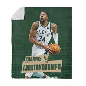 Milwaukee Bucks NBA Giannis Antetokounmpo Silk Touch Sherpa Throw Blanket 50 x 60 inches