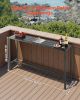 Outdoor Bar Table, 63 x 15 in Patio Bar Table, Waterproof Top & Sturdy Metal Frame, Rectangle Counter Height Dining Tables