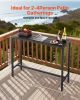 Outdoor Bar Table, 47 x 15 in Patio Bar Table, Waterproof Top & Sturdy Metal Frame, Rectangle Counter Height Dining Tables