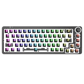 For 3Pin/5Pin Switch Knob Hot Swap Mechanical Keyboard Kit Wireless Bluetooth 3 Mode RGB Backlit Gamer 60% Keyboard (Color: Black, Axis Body: USB Bluetooth 2.4G)