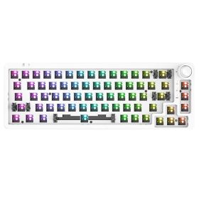 For 3Pin/5Pin Switch Knob Hot Swap Mechanical Keyboard Kit Wireless Bluetooth 3 Mode RGB Backlit Gamer 60% Keyboard (Color: White, Axis Body: USB Bluetooth 2.4G)