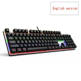 Edition Mechanical Keyboard 87 keys Blue Switch Gaming Keyboards for Tablet Desktop Russian sticker (Color: 104 backlit black US, Axis Body: black switch)