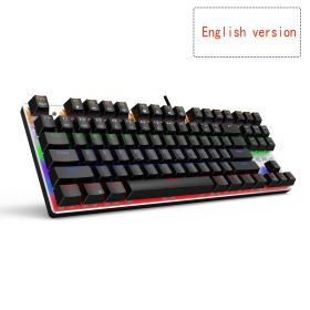 Edition Mechanical Keyboard 87 keys Blue Switch Gaming Keyboards for Tablet Desktop Russian sticker (Color: 87 backlit black US, Axis Body: blue switch)