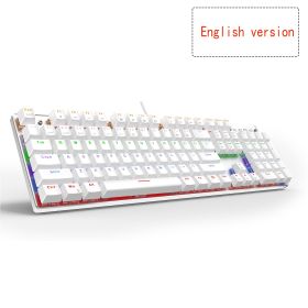 Edition Mechanical Keyboard 87 keys Blue Switch Gaming Keyboards for Tablet Desktop Russian sticker (Color: 104 backlit white US, Axis Body: black switch)