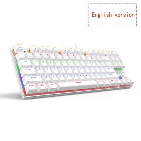 Edition Mechanical Keyboard 87 keys Blue Switch Gaming Keyboards for Tablet Desktop Russian sticker (Color: 87 backlit white US, Axis Body: black switch)