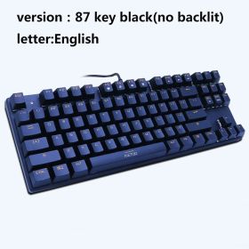 Edition Mechanical Keyboard 87 keys Blue Switch Gaming Keyboards for Tablet Desktop Russian sticker (Color: 87 no light black US, Axis Body: blue switch)