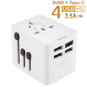 Multi-Functional Travel Converter Plug; Universal Plug Converter; Eur-US Standard Socket (Color: White)