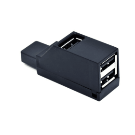 Mini Portable Aluminum Alloy USB 3.0 3-Port Splitter Inline USB HUB Expansion Hub (Color: Black)