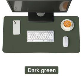Large Size Office Desk Protector Mat PU Leather Waterproof Mouse Pad Desktop Keyboard Desk Pad Gaming Mousepad PC Accessories (Color: Dark Green, size: 70X35cm)