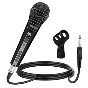 5 CORE Microphone Dynamic Vocal Handheld Mic Cardioid Unidirectional Microfono w On Off Switch + XLR Audio Cable for Singing Karaoke Public Speak (Color: Black)