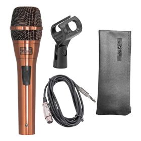 5 CORE Professional Dynamic Vocal Microphone Neodymium Cardioid Unidirectional Handheld Mic for Singing Karaoke Steel Mesh Grille Metal Body With (Color: copper)