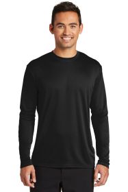 Port & Company Long Sleeve Performance Tee PC380LS (Color: Jet Black, size: 3XL)