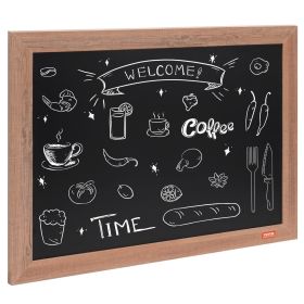 VEVOR Magnetic Chalk Board, Hanging Message Signs with Chalks & Eraser, Vintage Wooden Chalkboard Sign (size: 18 x 24 inches)