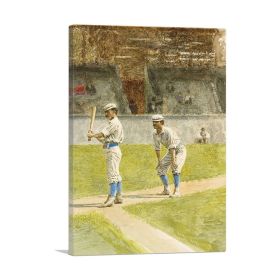 Baseball Players Practicing 1875 (Type: Standard Framed Canvas Print, size: 12" x 8" / 30cm x 20cm (approx))