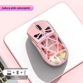 M7 Lightweight Tri-mode Bluetooth Wireless Charging Gaming Mouse (Color: Pink)